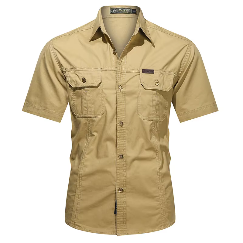 Camisa informal verano hombre – Algodón puro manga corta 5XL AF8808 - imagen 2