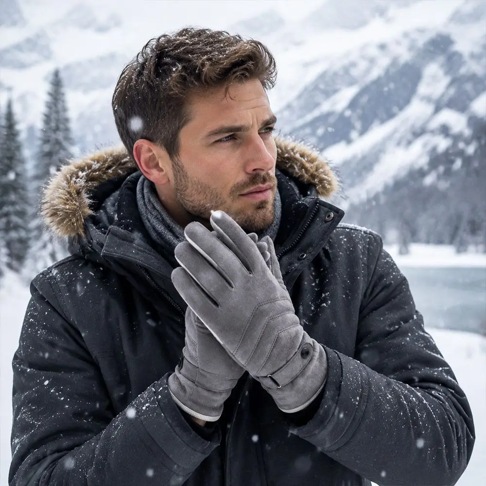 Guantes grises y negros listos para ciclismo