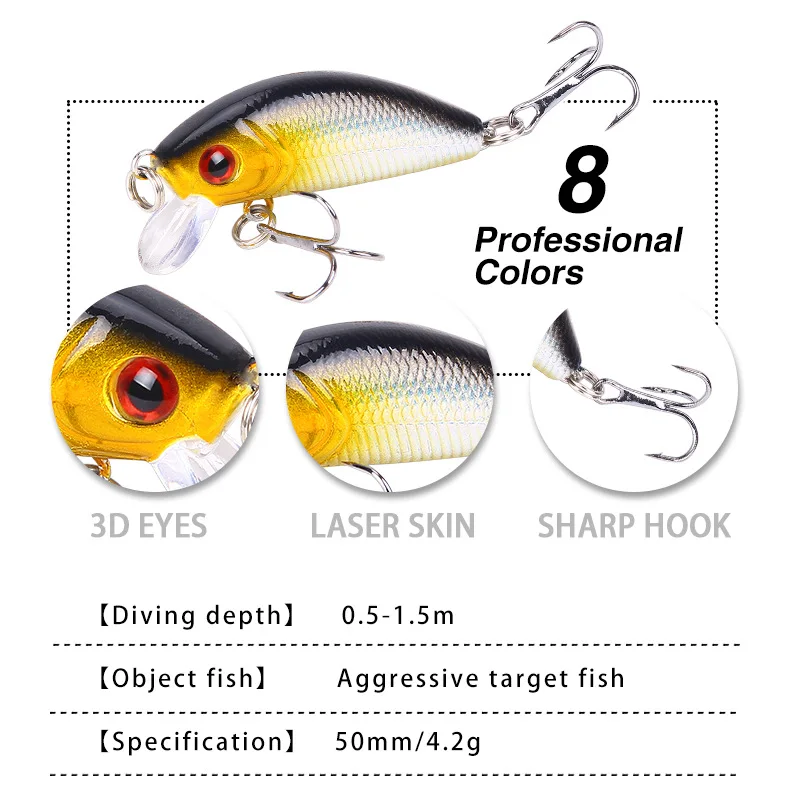 Señuelo minnow Crankbait y Swimbait para trucha de mar y perca