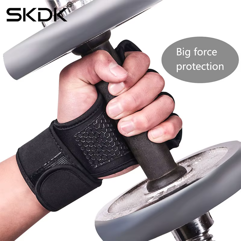 Protector palma antideslizante para fitness – guantes agarre muñequeras - imagen 4