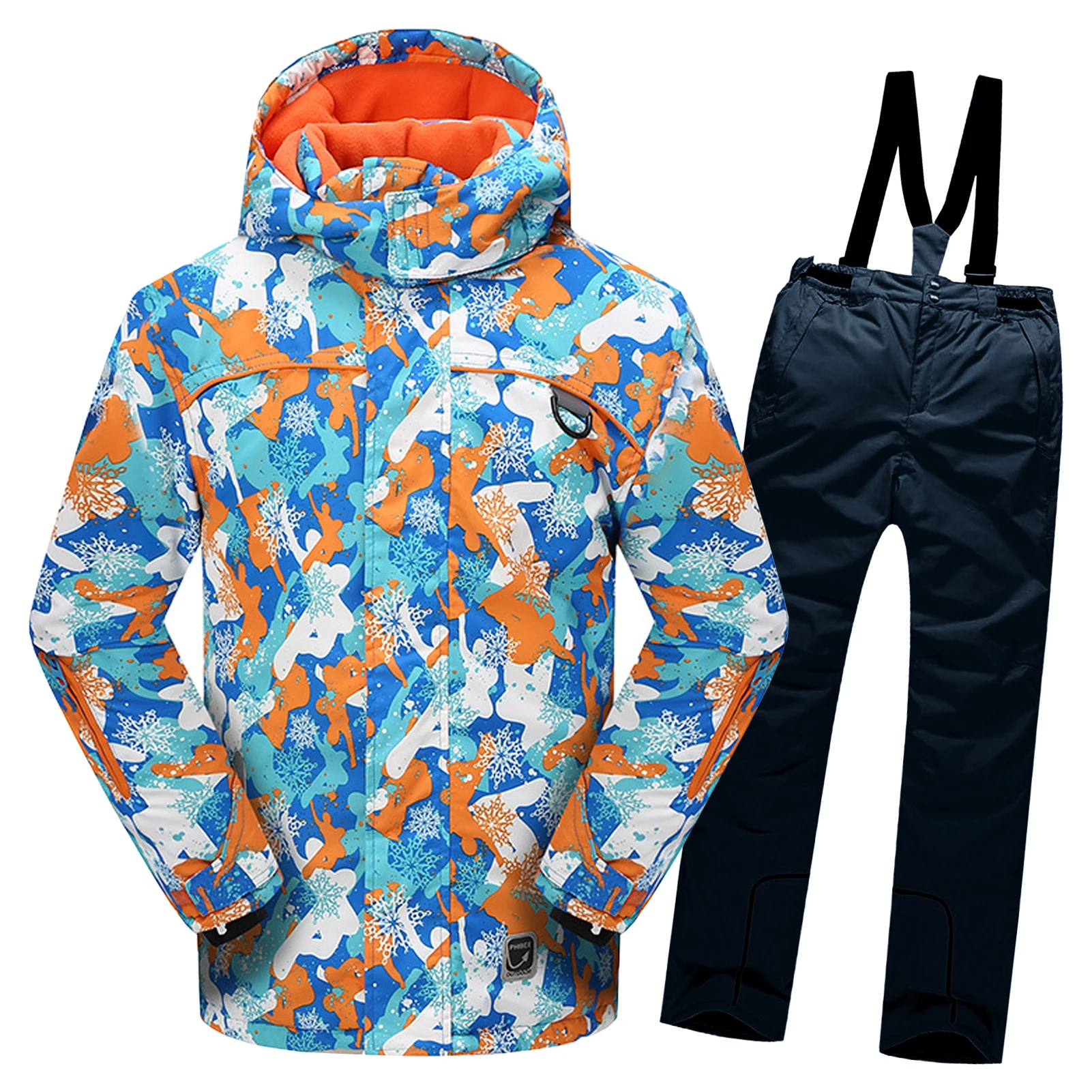 Traje de nieve infantil impermeable con forro polar cálido