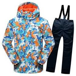 Traje de nieve infantil impermeable con forro polar cálido