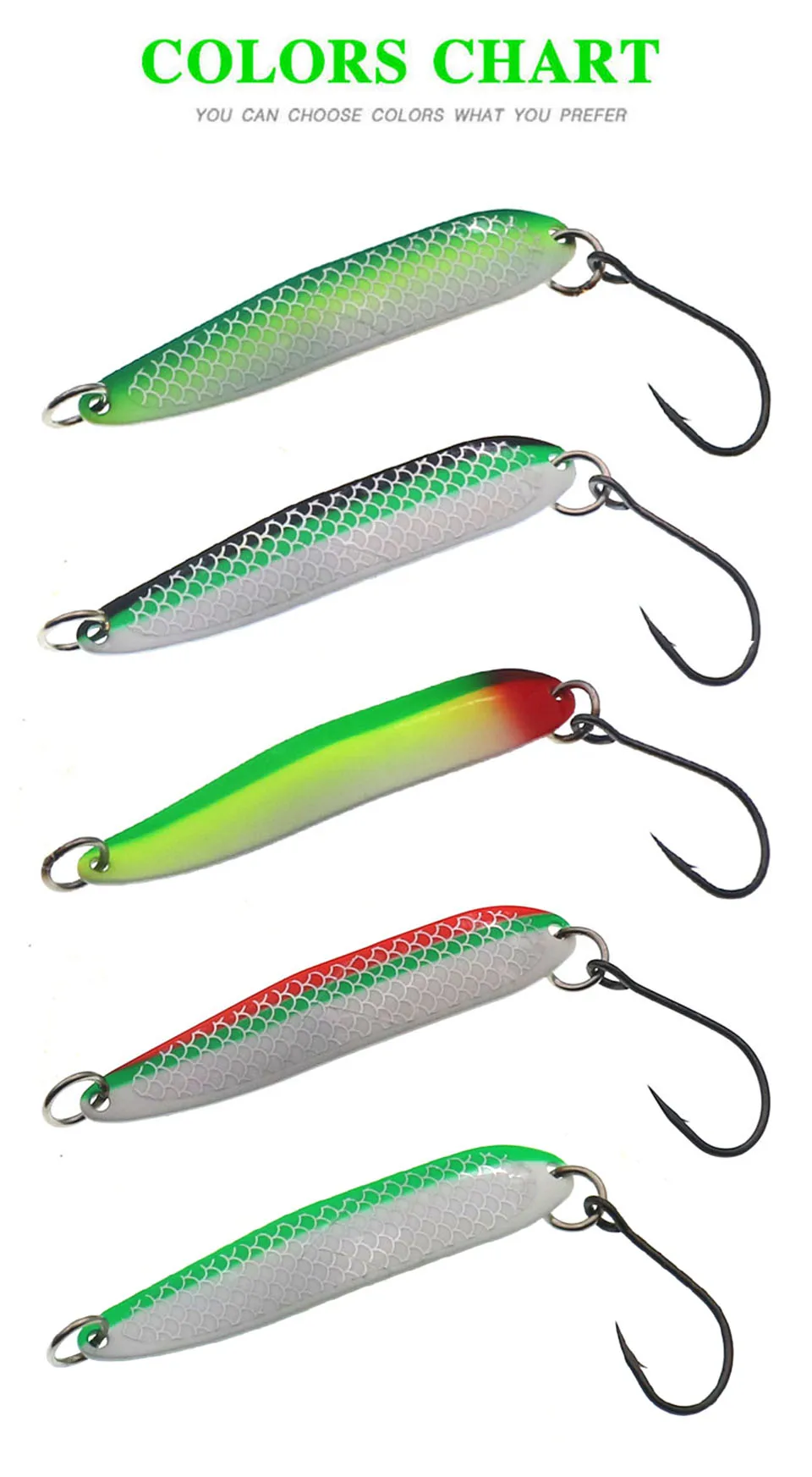 Señuelo de metal con efecto luminoso para pesca