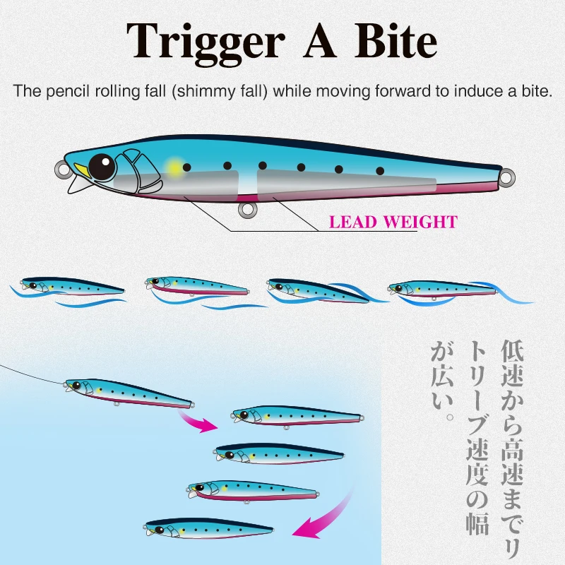 TSURINOYA AIRAZOR 85S/105S Señuelo Lápiz Labio Corto Hundido para Mar - imagen 4