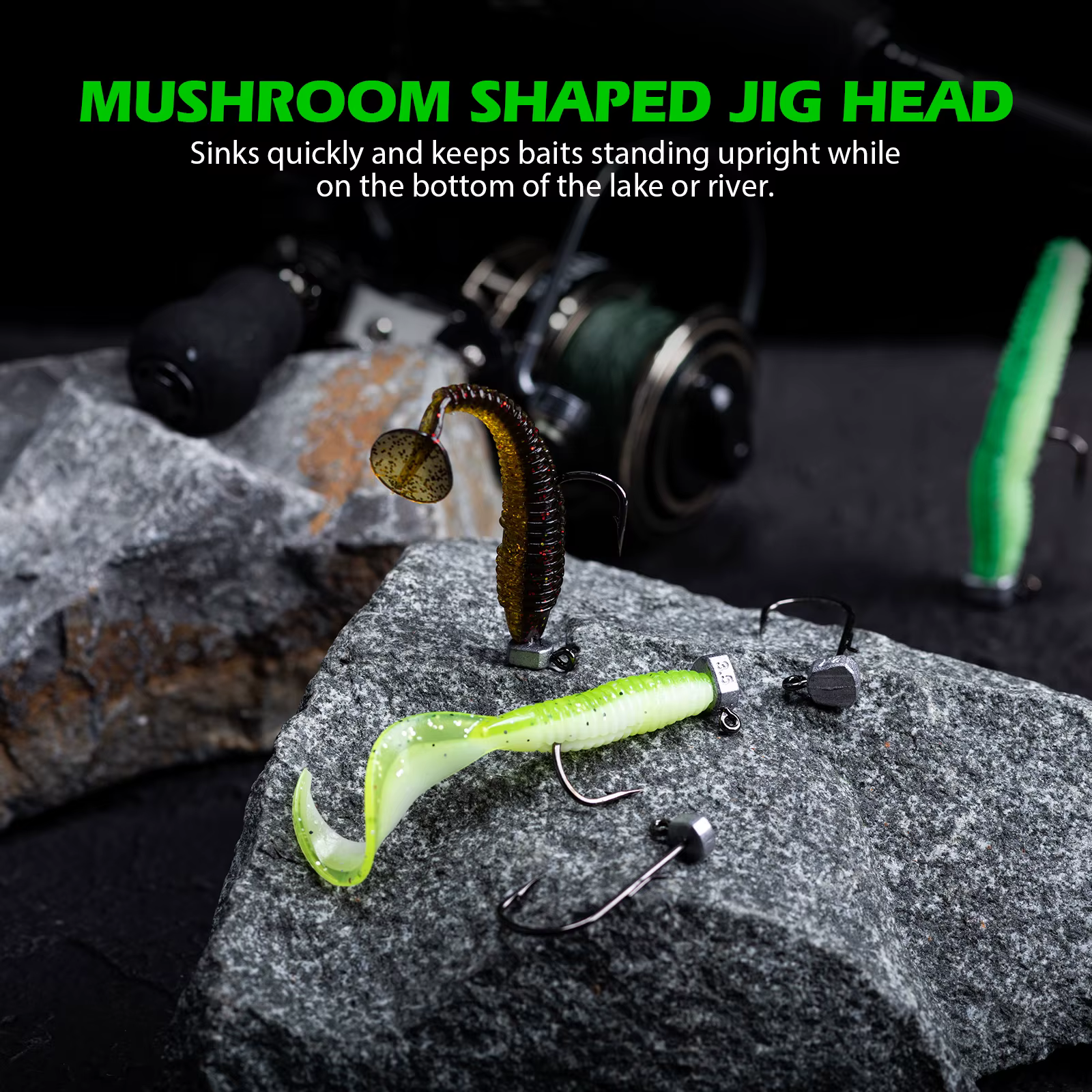 Goture Anzuelos Jig Head con soporte para señuelos – lubina y carpa - imagen 5