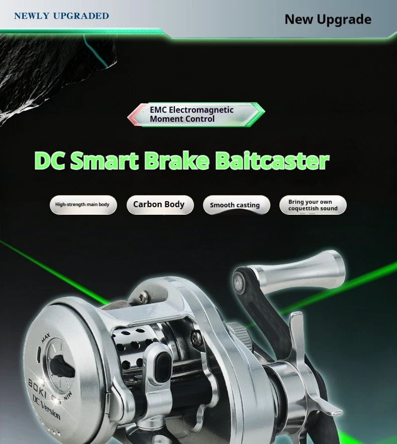 Carrete baitcaster con freno electrónico