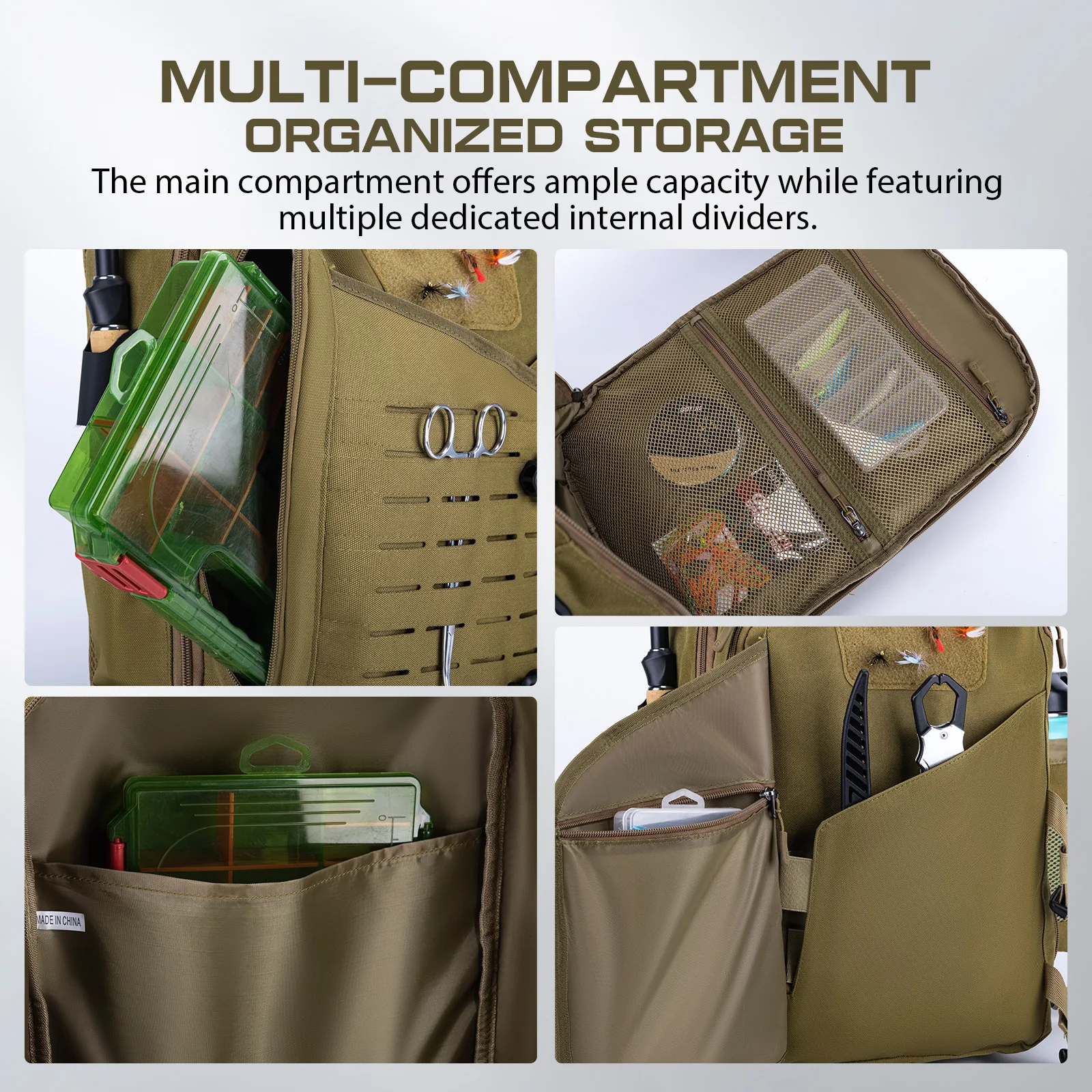Bolsa de pesca Goture Oxford 900D impermeable con compartimentos - imagen 5