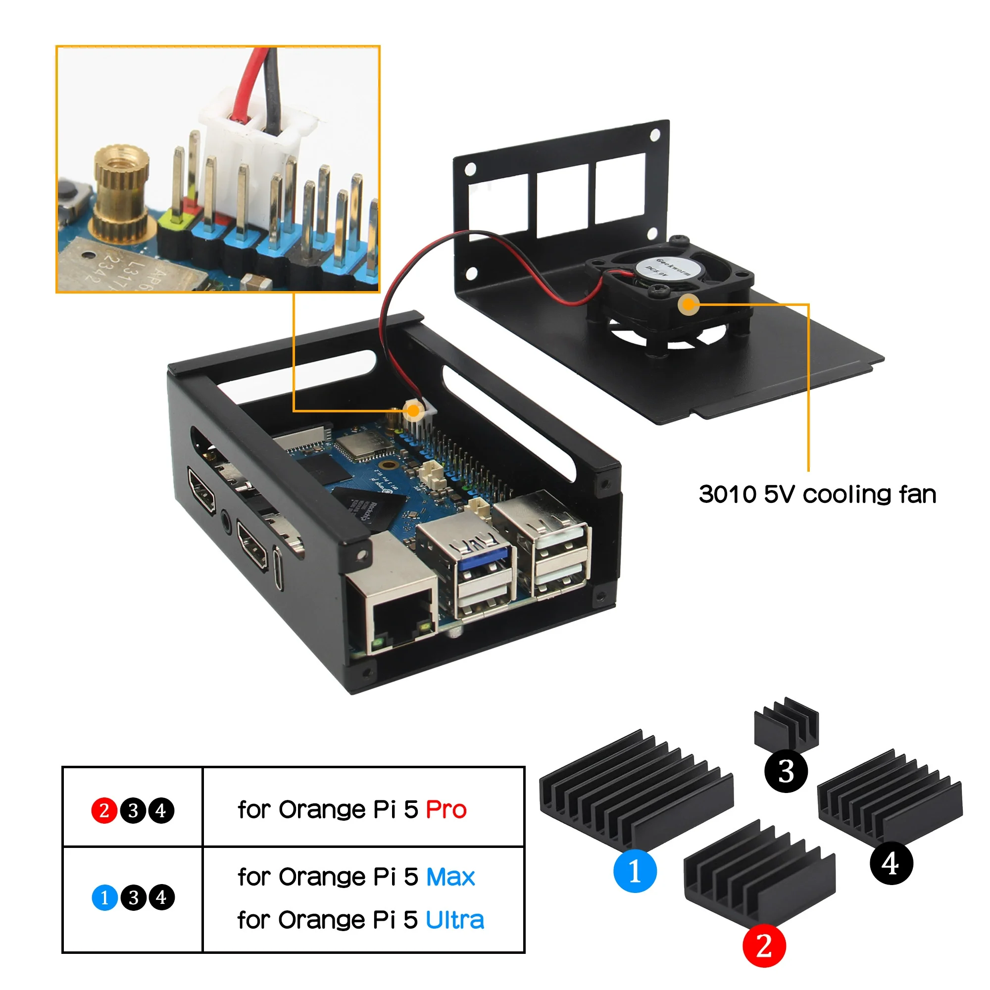 Caja naranja Pi 5 Pro Max Ultra de metal - imagen 5