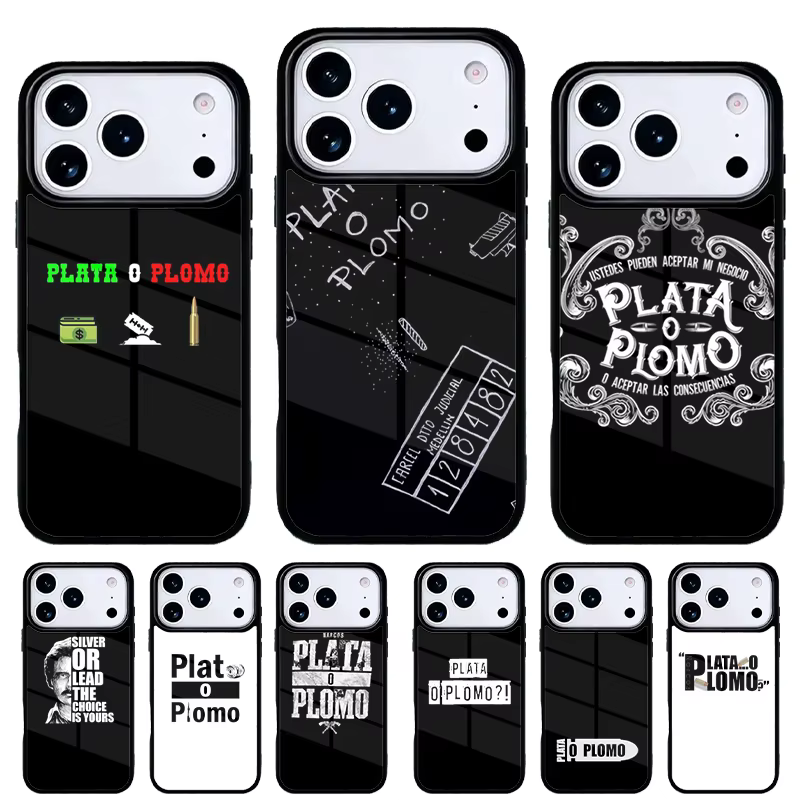 Funda Narcos Plata o Plomo para iPhone – Carcasa trasera antigolpes