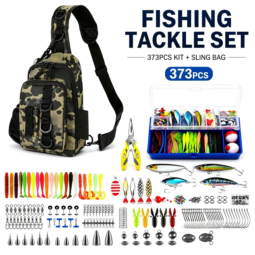 Bolsa de pesca tipo sling camuflaje con múltiples bolsillos