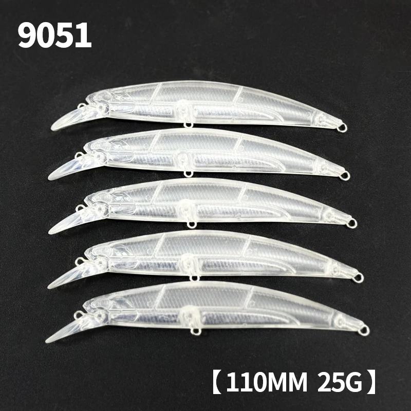 Cuerpo Minnow sin pintar mostrando detalles de la forma