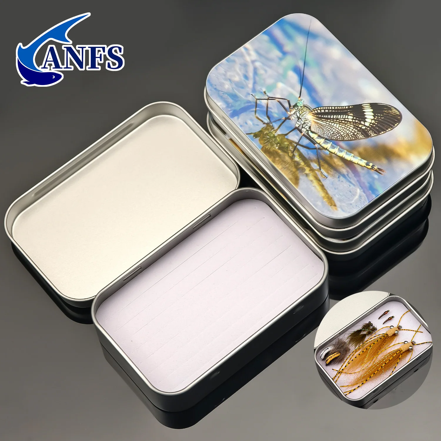 Caja de Moscas ANFS metálica – organizador para pesca con mosca - imagen 4