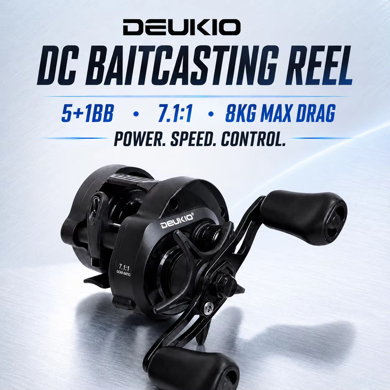 Carrete de baitcasting DEUKIO con engranajes de latón