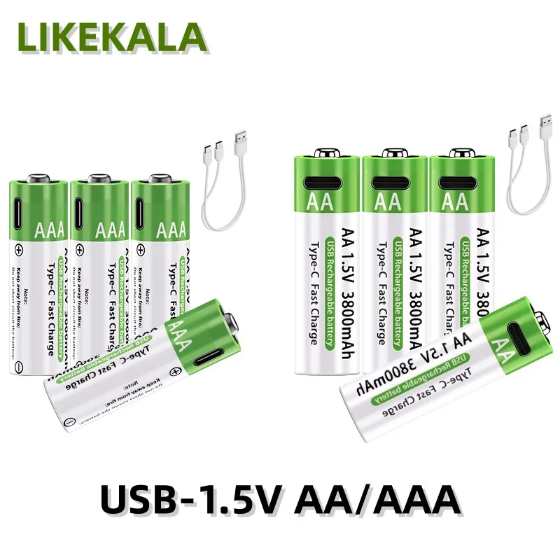 Pilas recargables de litio AA AAA USB para pesca deportiva - imagen 4