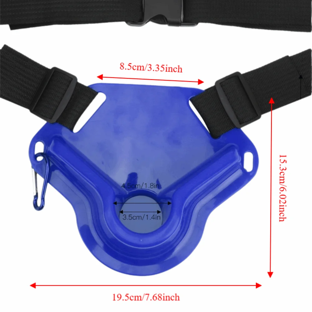 Soporte de cintura para cañas en uso
