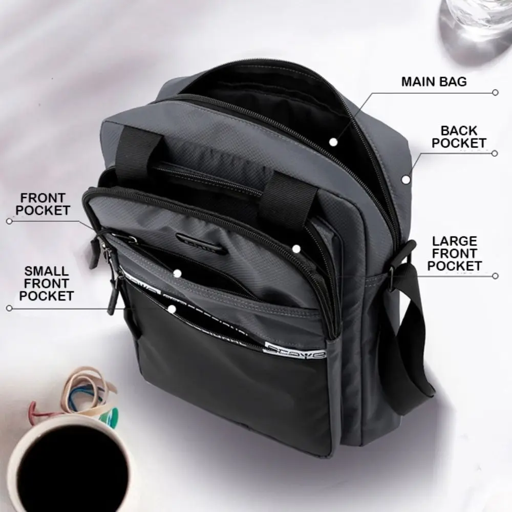 Bolso de pecho de tela Oxford para pesca, bandolera negra - imagen 2
