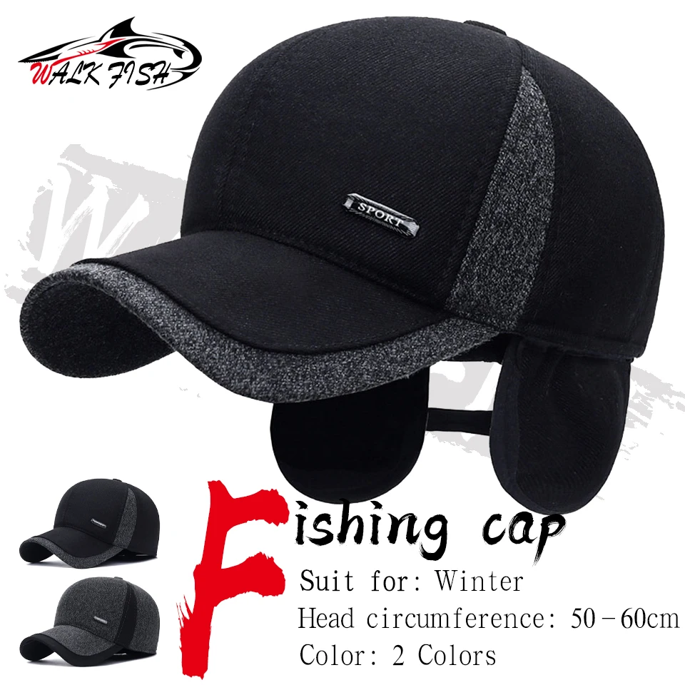WALK FISH Gorra térmica pesca invierno– Resistente al viento ajustable