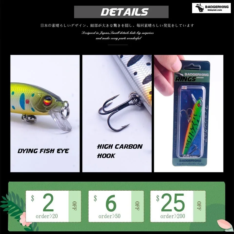 Señuelo Jerkbait Wobblers de Hundimiento Lento Minnow - imagen 5
