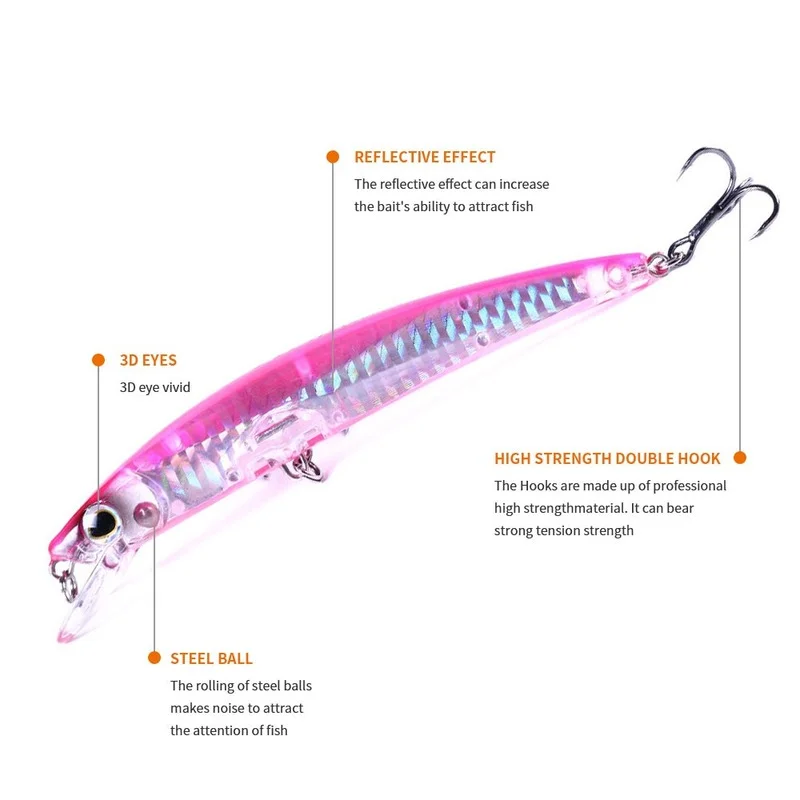 Señuelo Wobblers Crankbaits láser – Cebo duro hunde estilo pececillo - imagen 3