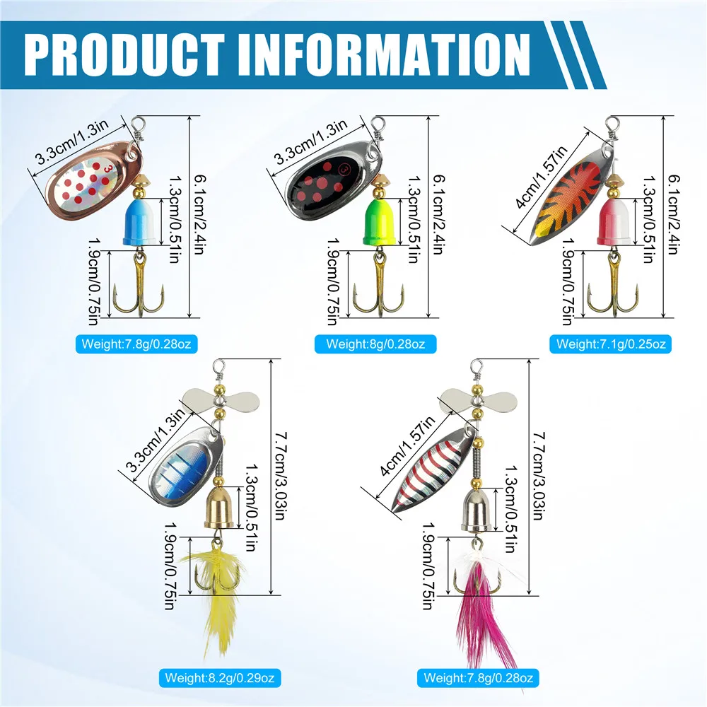 Cebo giratorio spinnerbait colores vibrantes