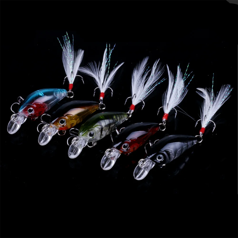 Pesca Feathe Wobbler de superficie Crankbait para lucio y trucha - imagen 5
