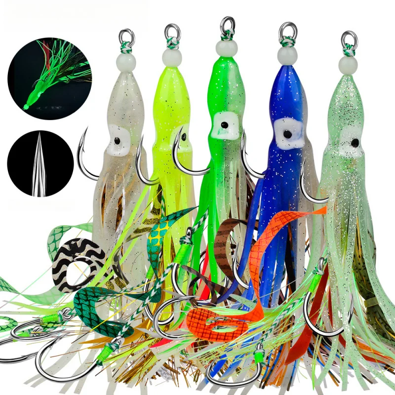 Anzuelos Jigging luminosos para pulpo, jigging lento, agua salada - imagen 3