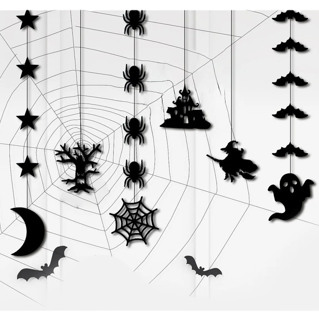Adornos colgantes Halloween fantasma y bruja para decoración de casa