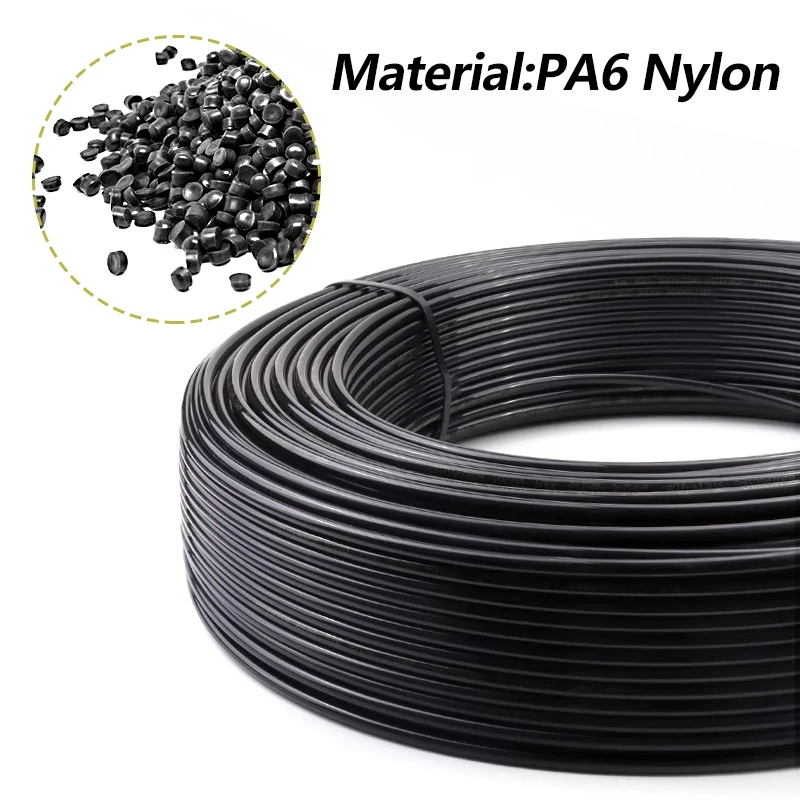 Tubo de nylon PA6 negro translúcido para compresor neumático