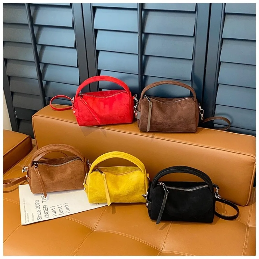 Bolso de hombro mini de cuero PU efecto ante, superficie esmerilada