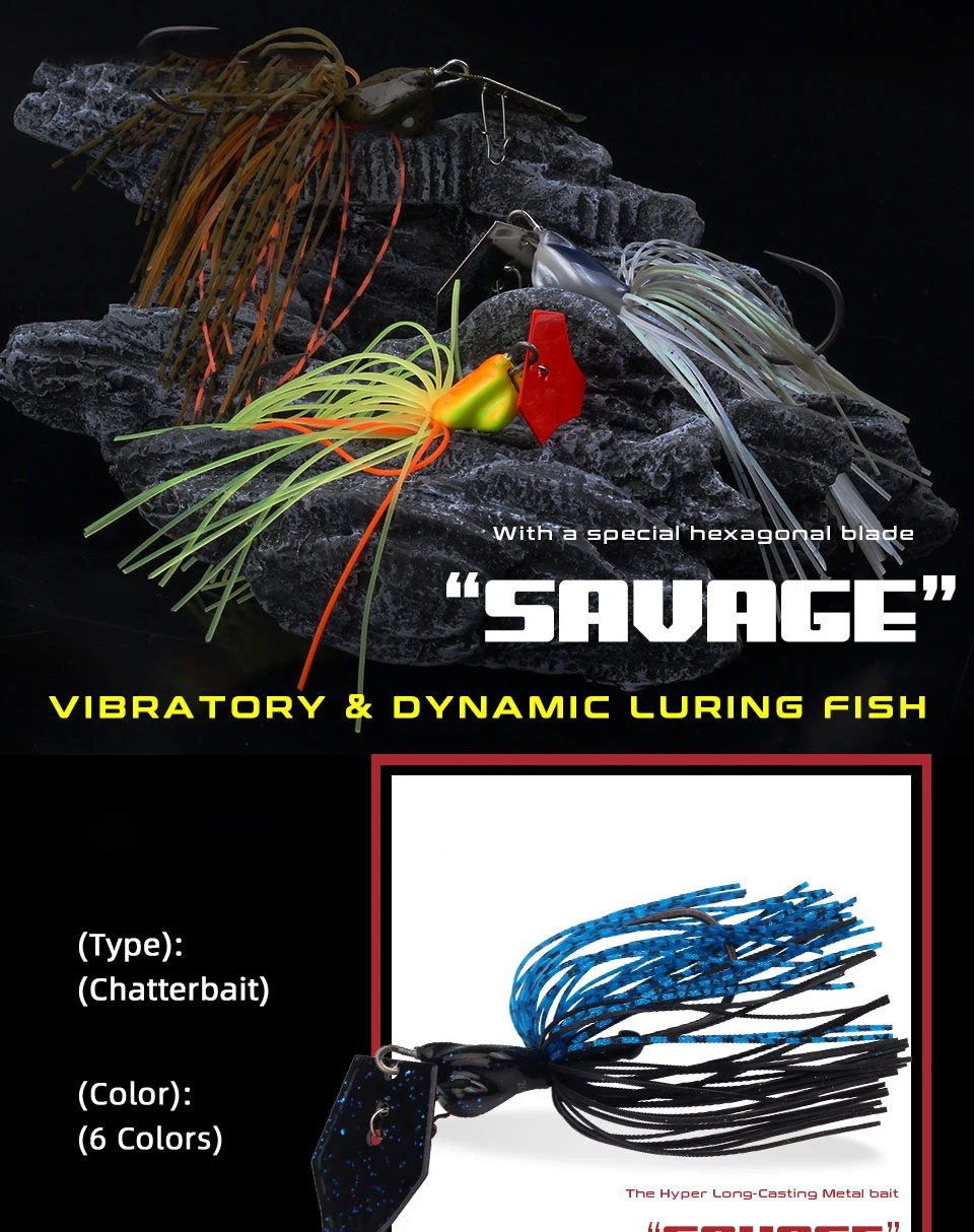 Chatterbait LETOYO con cuchilla y cuerpo del señuelo