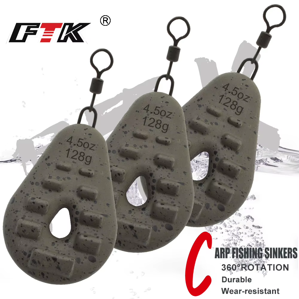 FTK Plomos Giratorios para Carpa – Forma Pera Antienredos