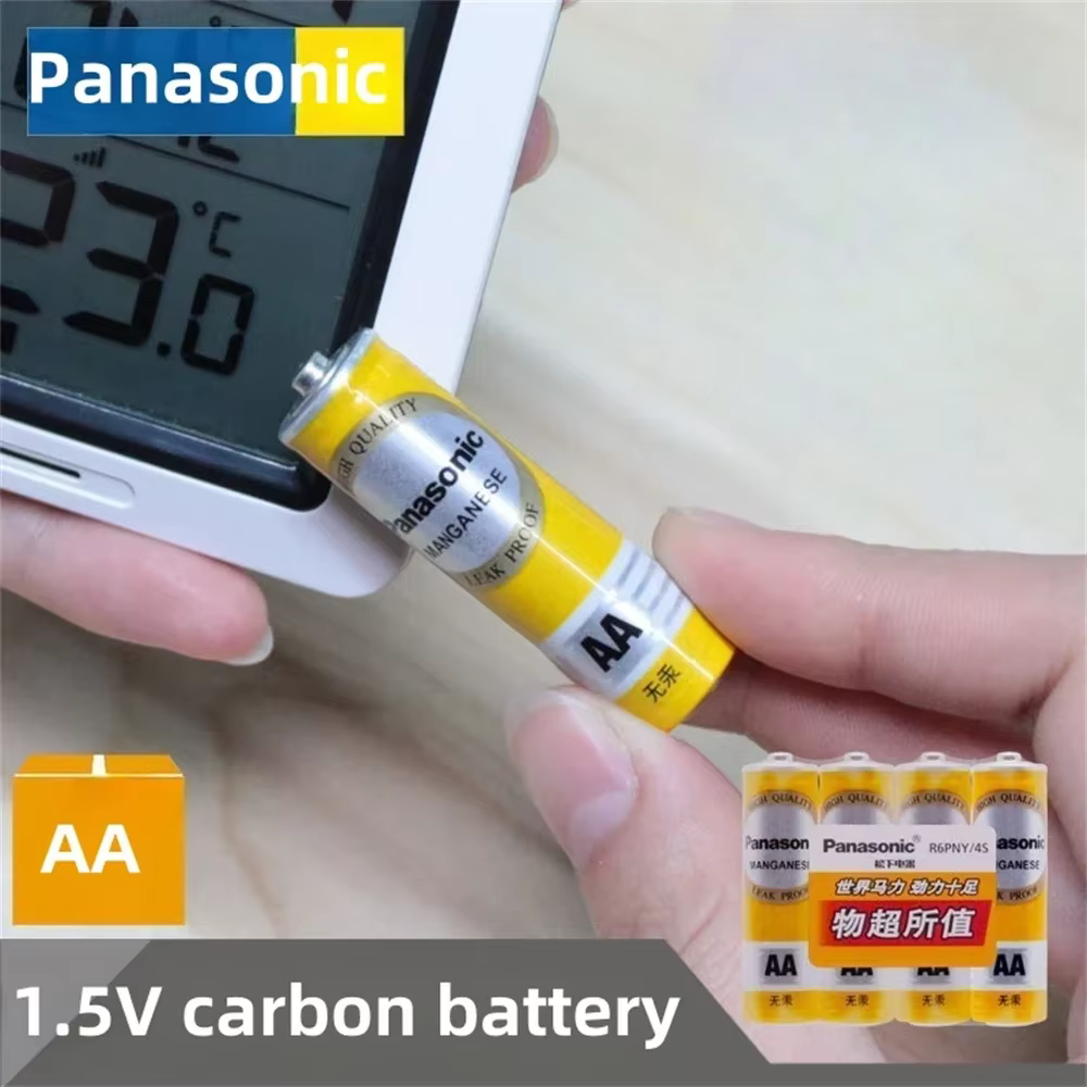 Pilas Panasonic AA presentadas para uso en dispositivos electrónicos