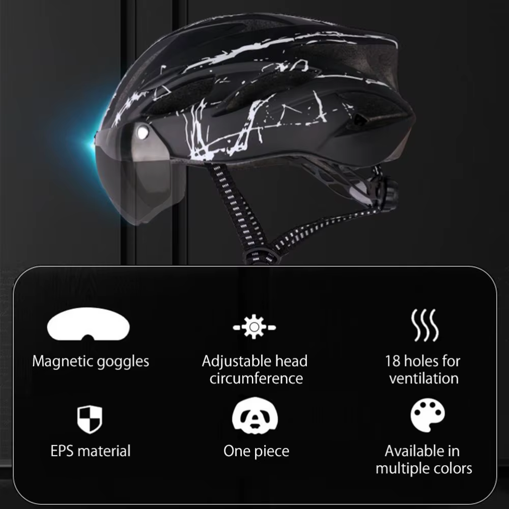 Casco de ciclismo EPS/PC con gafas magnéticas desmontables MTB ligero