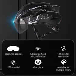 Casco de ciclismo EPS/PC con gafas magnéticas desmontables MTB ligero