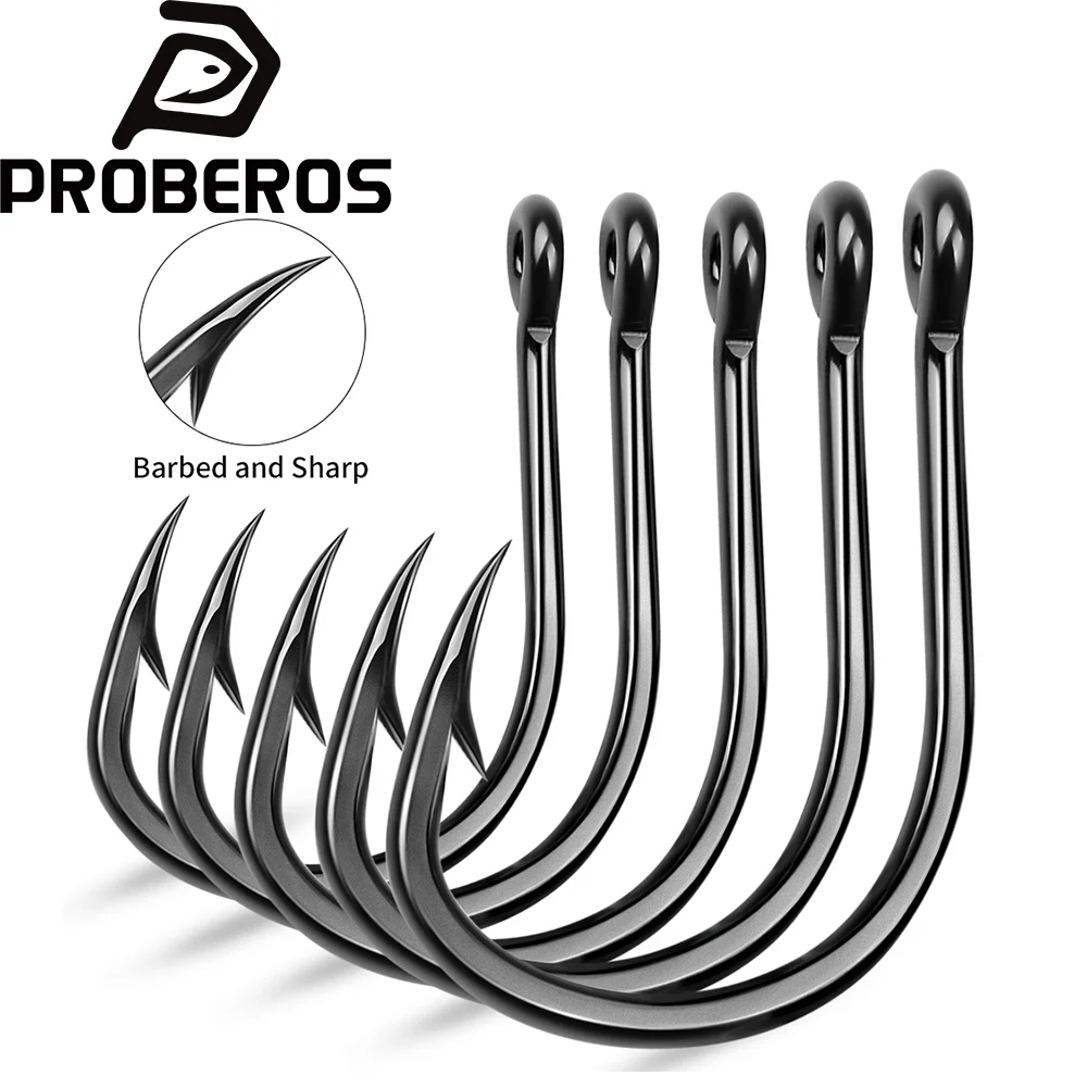 Anzuelos Proberos de acero alto carbono con púas para agua salada