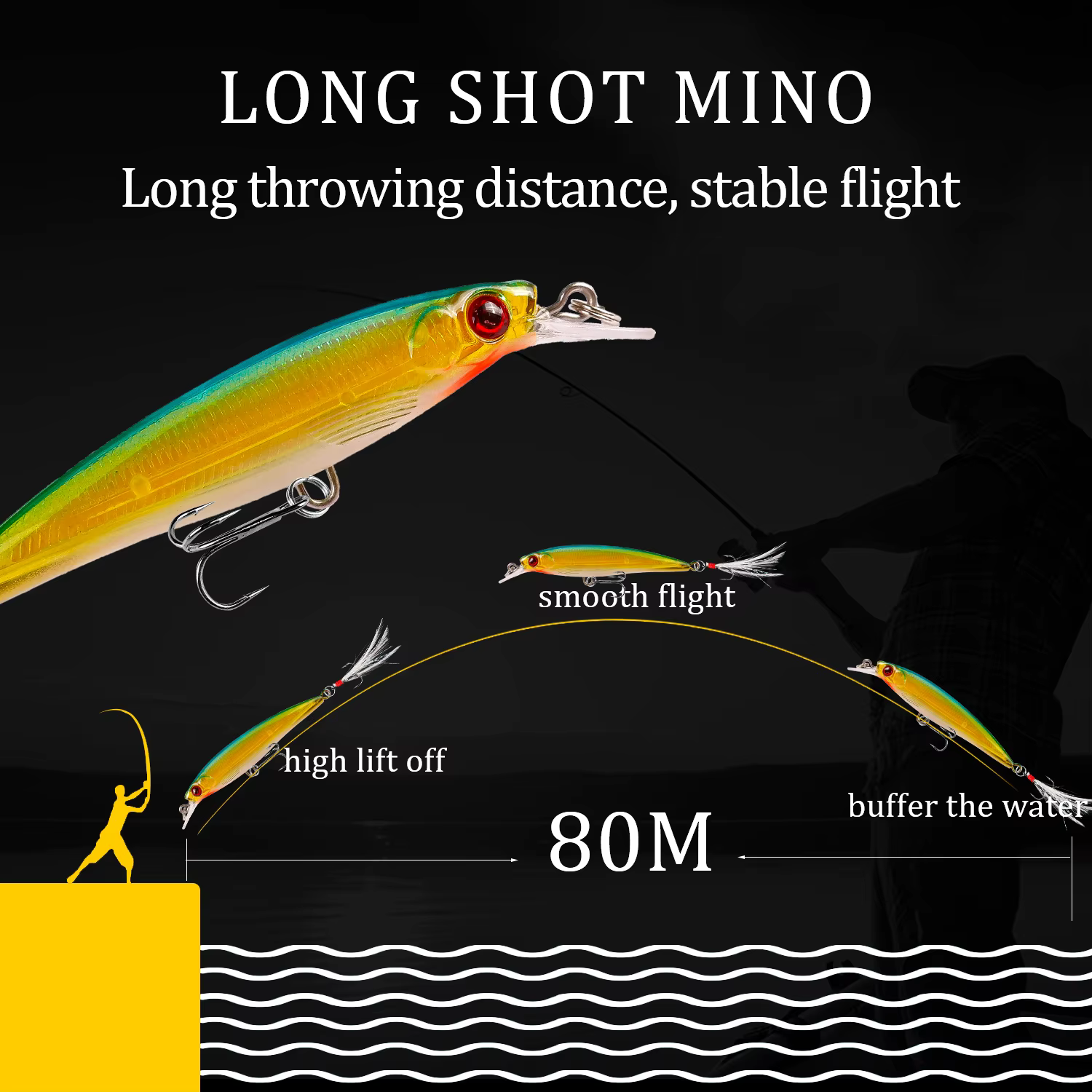Señuelo Minnow Wobbler hundimiento lento láser ojos 3D para lubina