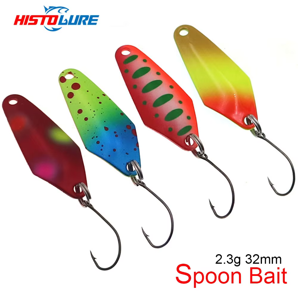 HISTOLURE Cuchara spoon metal 2,3g anzuelo simple doble cara trucha - imagen 2