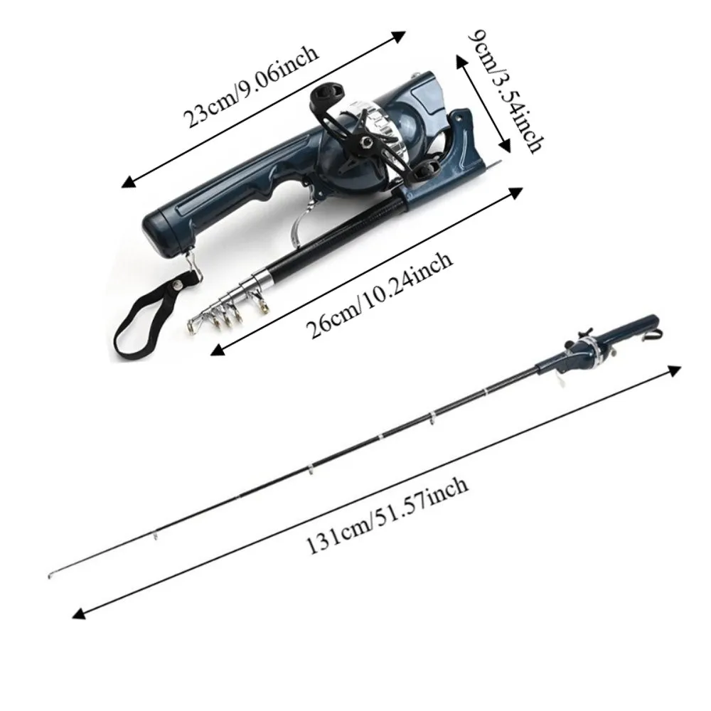 Caña plegable portátil con carrete de fibra de vidrio para viaje - imagen 5