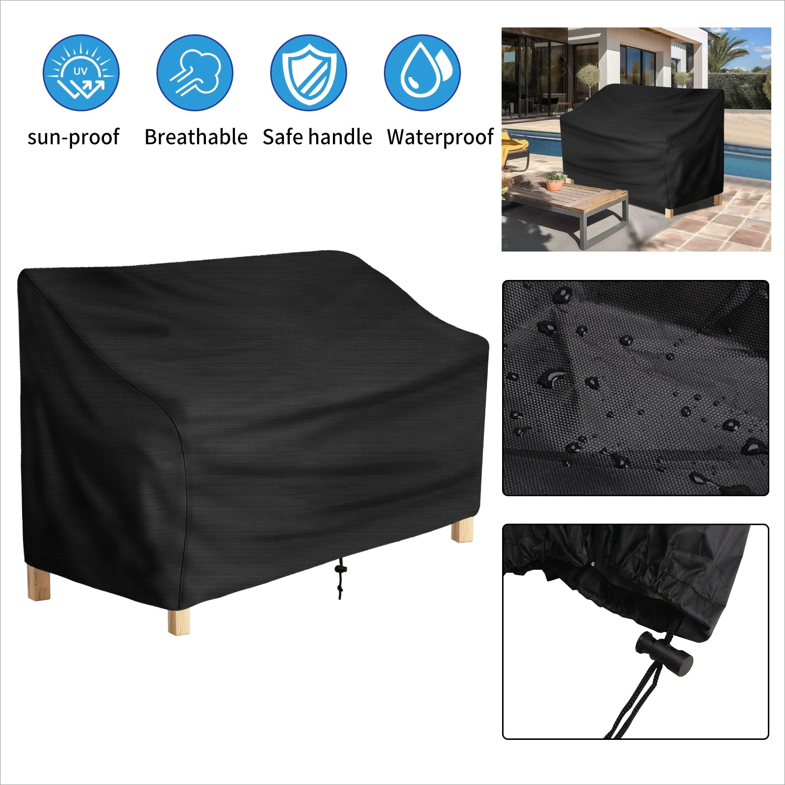Funda impermeable para banco de jardín resistente Oxford 210D - imagen 5