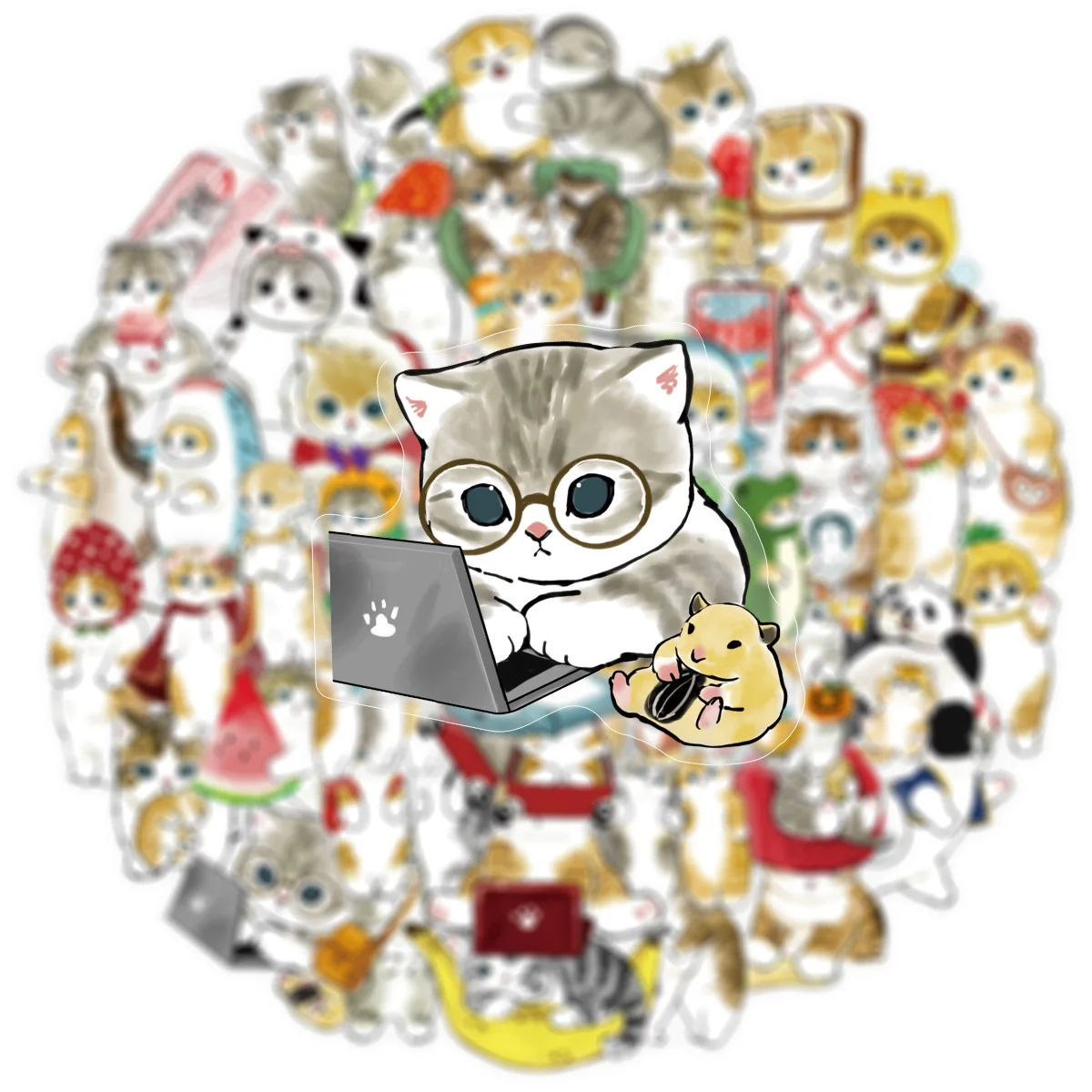 Pegatinas impermeables de gato con graffiti Mofusand para DIY - imagen 5