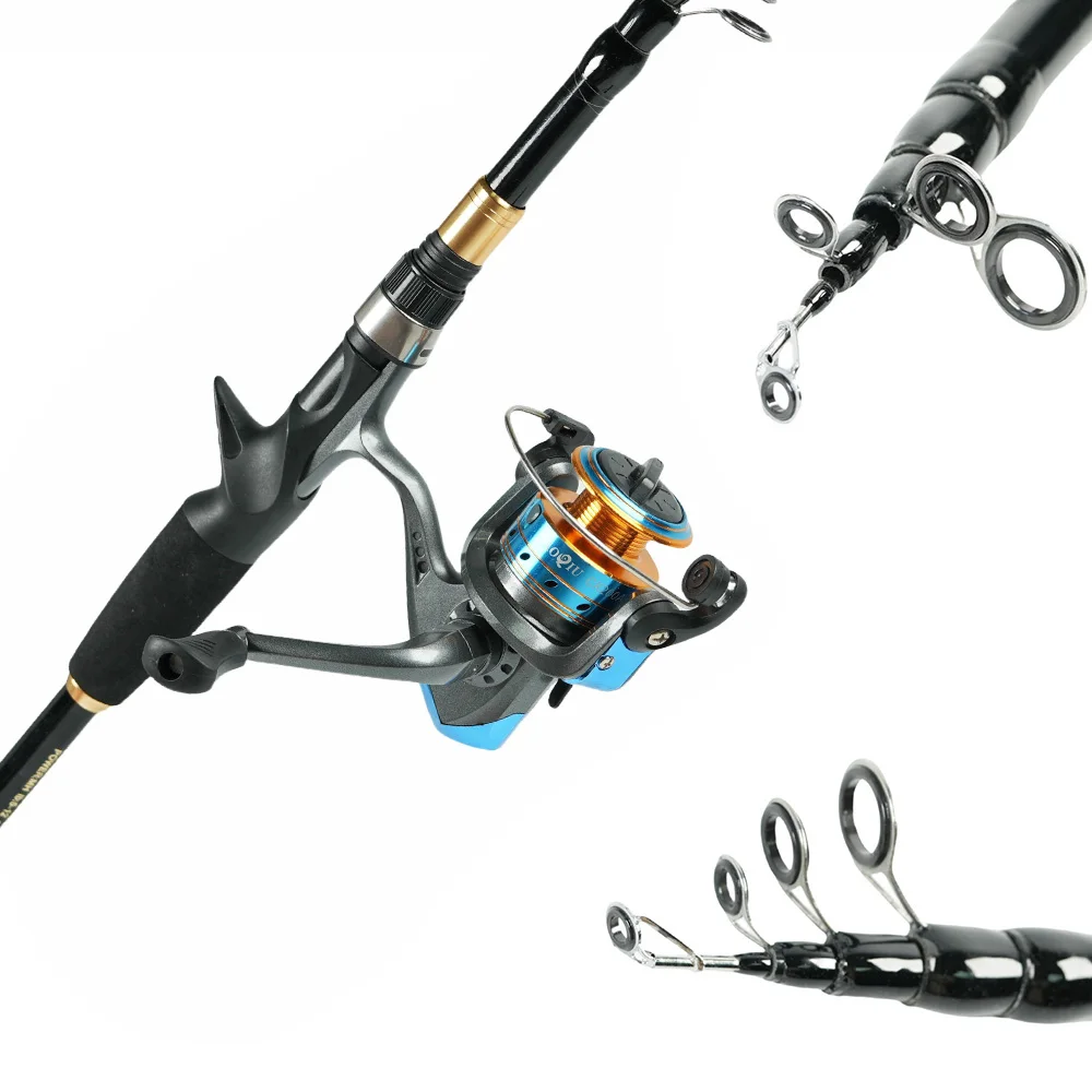 Kit de pesca retráctil portátil con anzuelo cebo colorido y bolsa - imagen 2