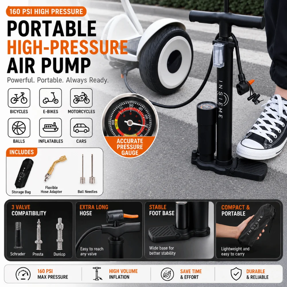 Bomba inflable de alta presión con válvula Presta/Schrader Dunlop - imagen 5