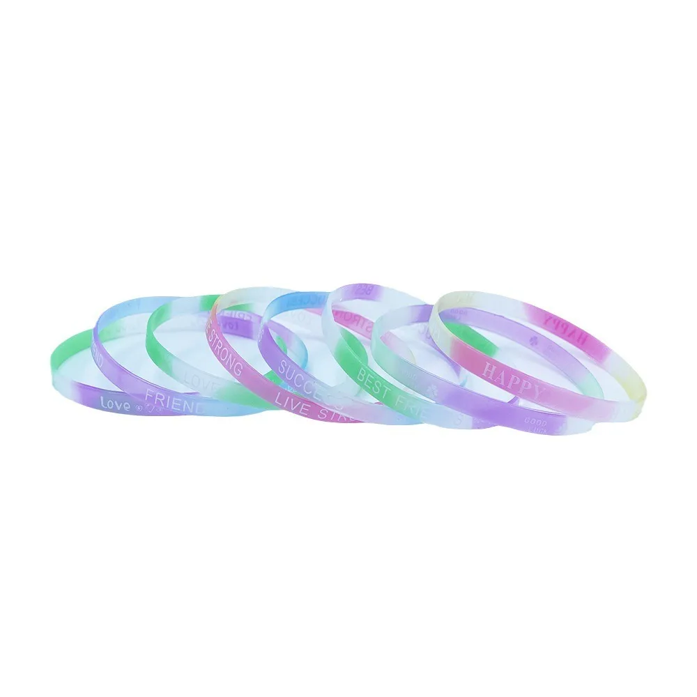 Pulsera silicona luminosa caramelo con letras motivacionales - imagen 2