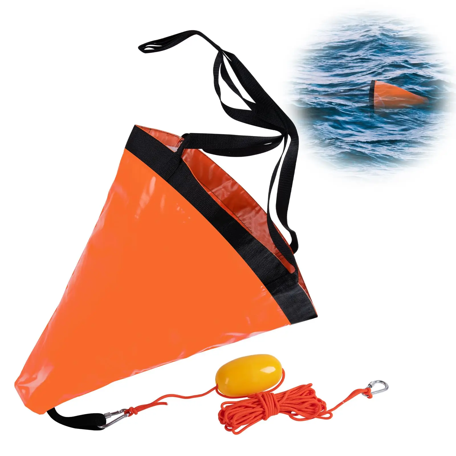 Goture Calcetín Drogue Marina para Kayak 19-24-42 Pulgadas con Cuerda - imagen 3