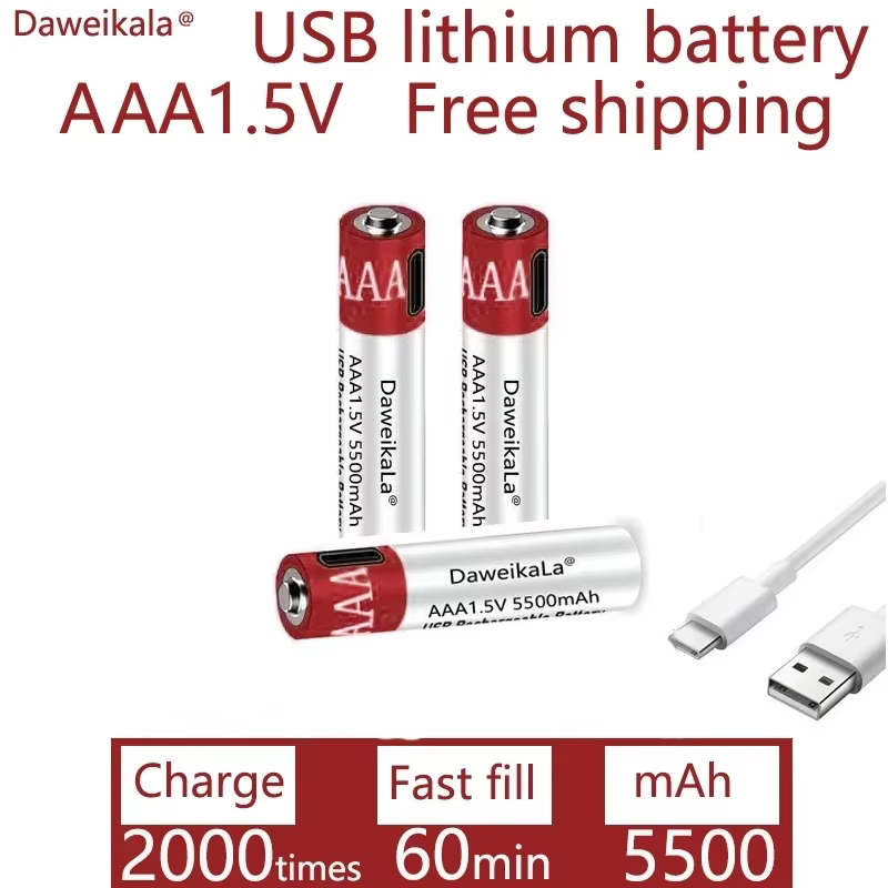 Batería recargable AAA USB para mando a distancia ratón inalámbrico - imagen 5