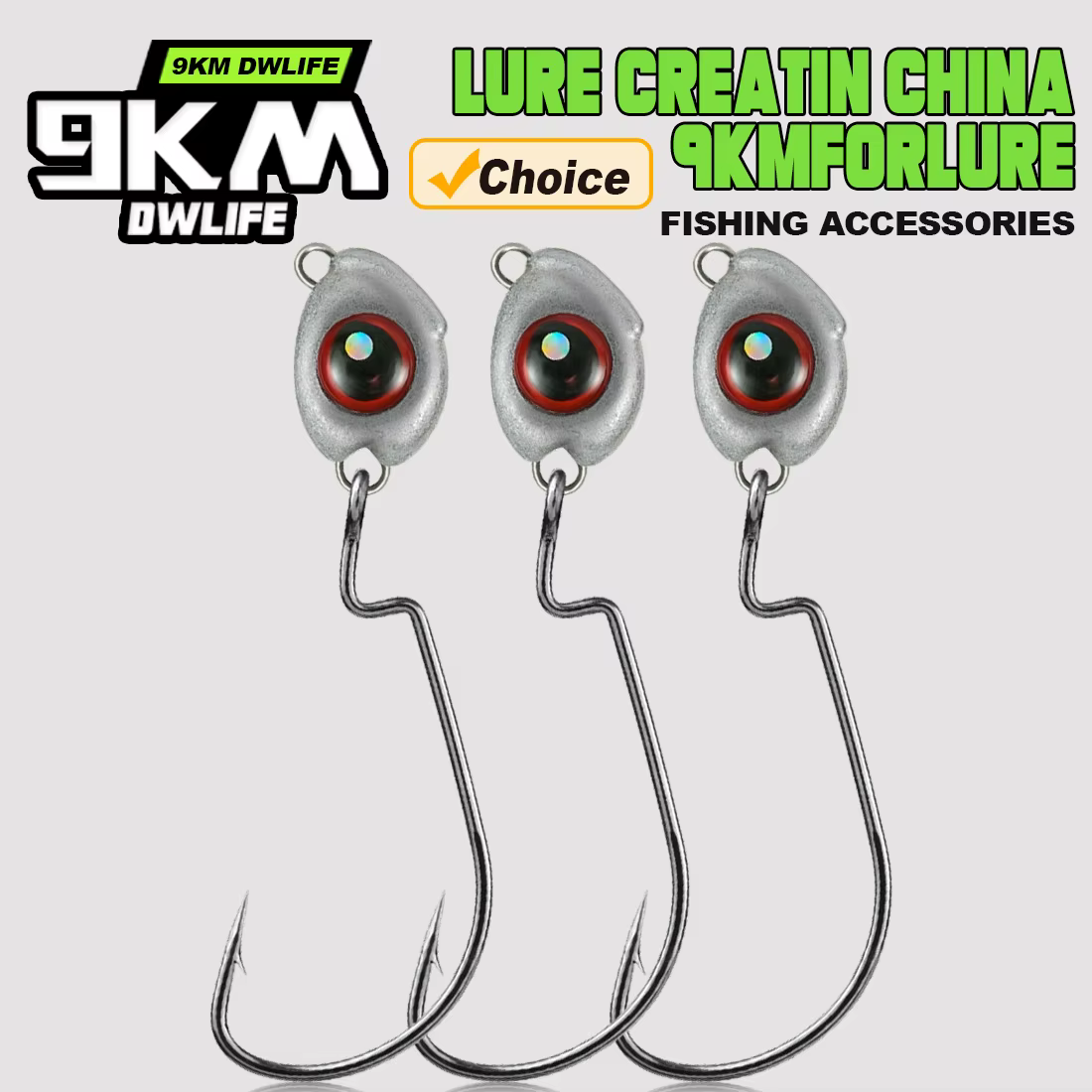 Jig Head EWG Texas 9KM con ojos 3D para vinilo – Agua salada y dulce