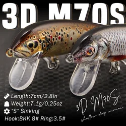 B&U Minnow 70mm Señuelo Duro para Trucha – Lanzamiento Largo