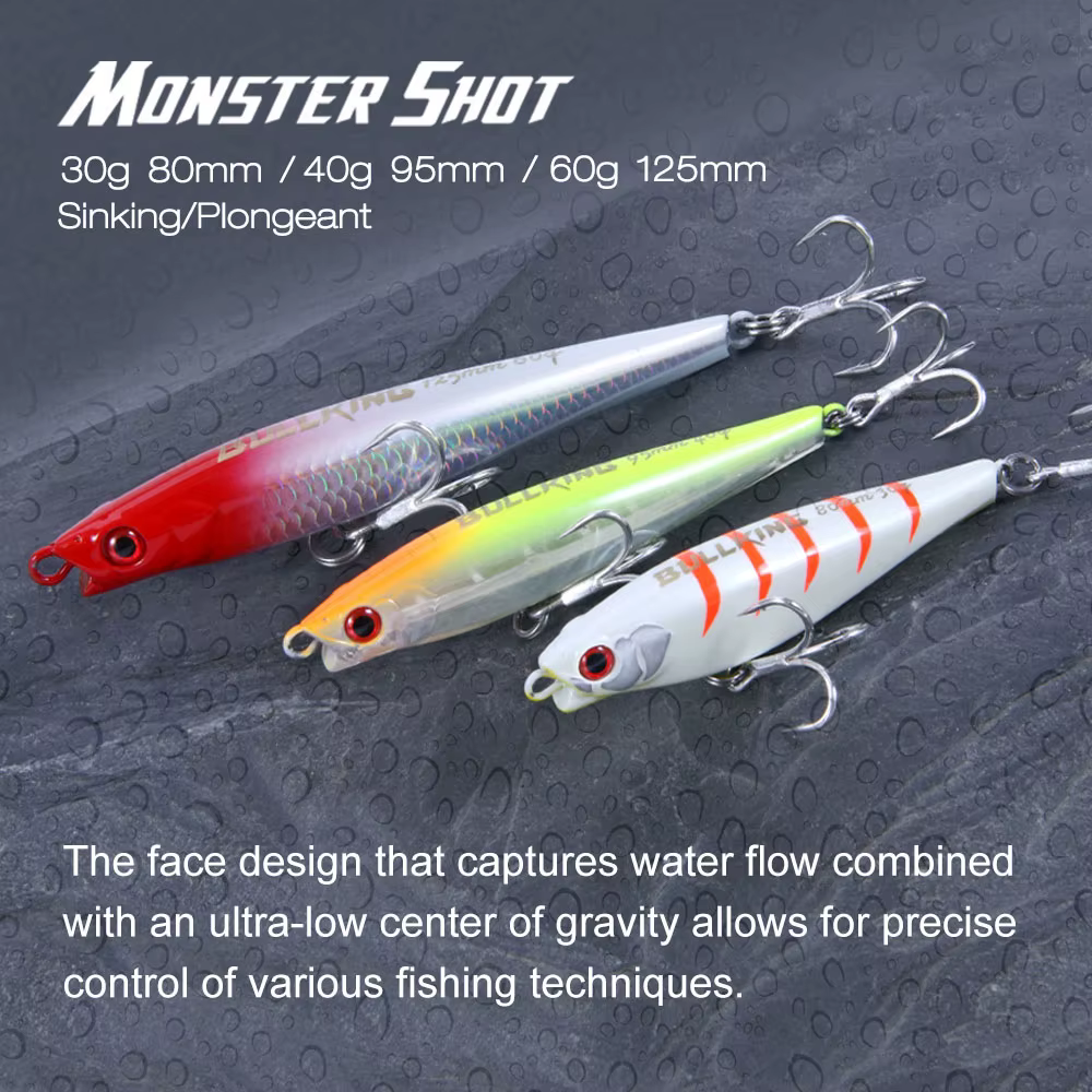 FSTK señuelo lápiz de hundimiento pesado Monster Shot para agua salada - imagen 5