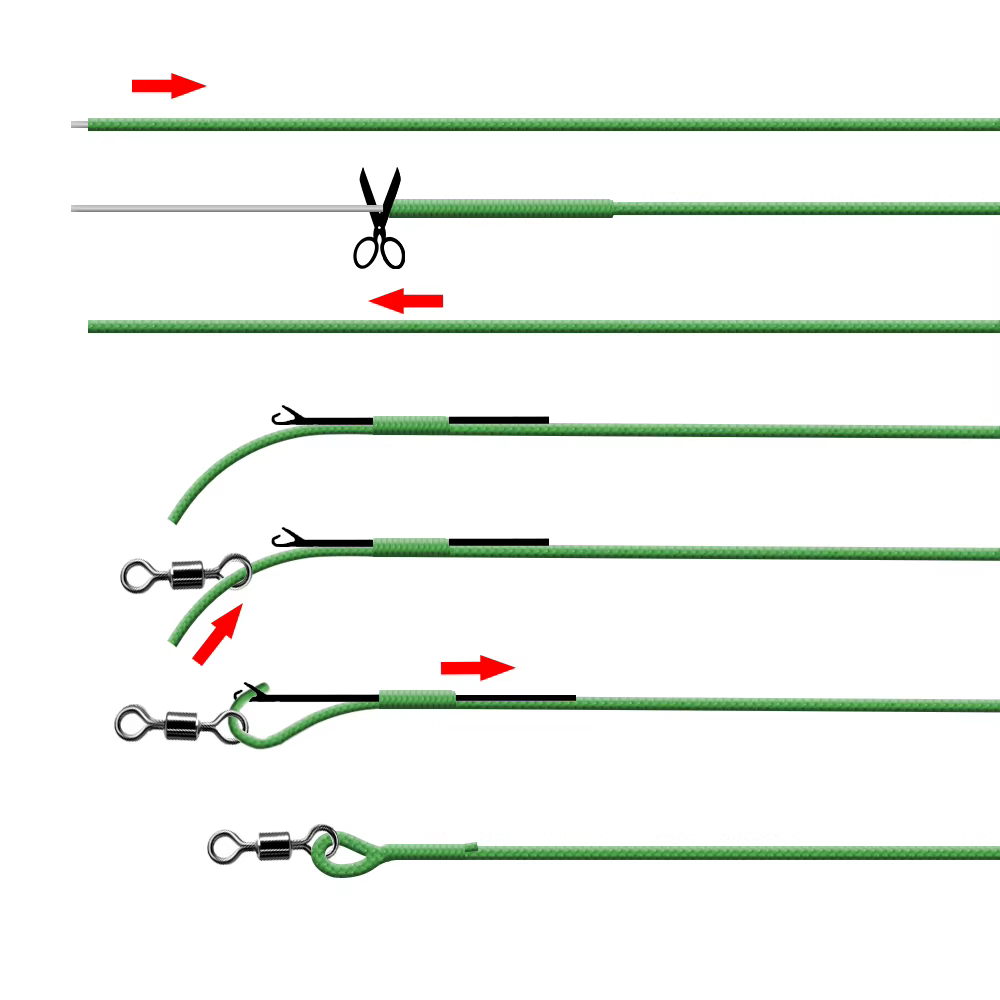 Leadcore trenzado Hirisi-2 35lb – 7m para aparejos de carpa - imagen 5