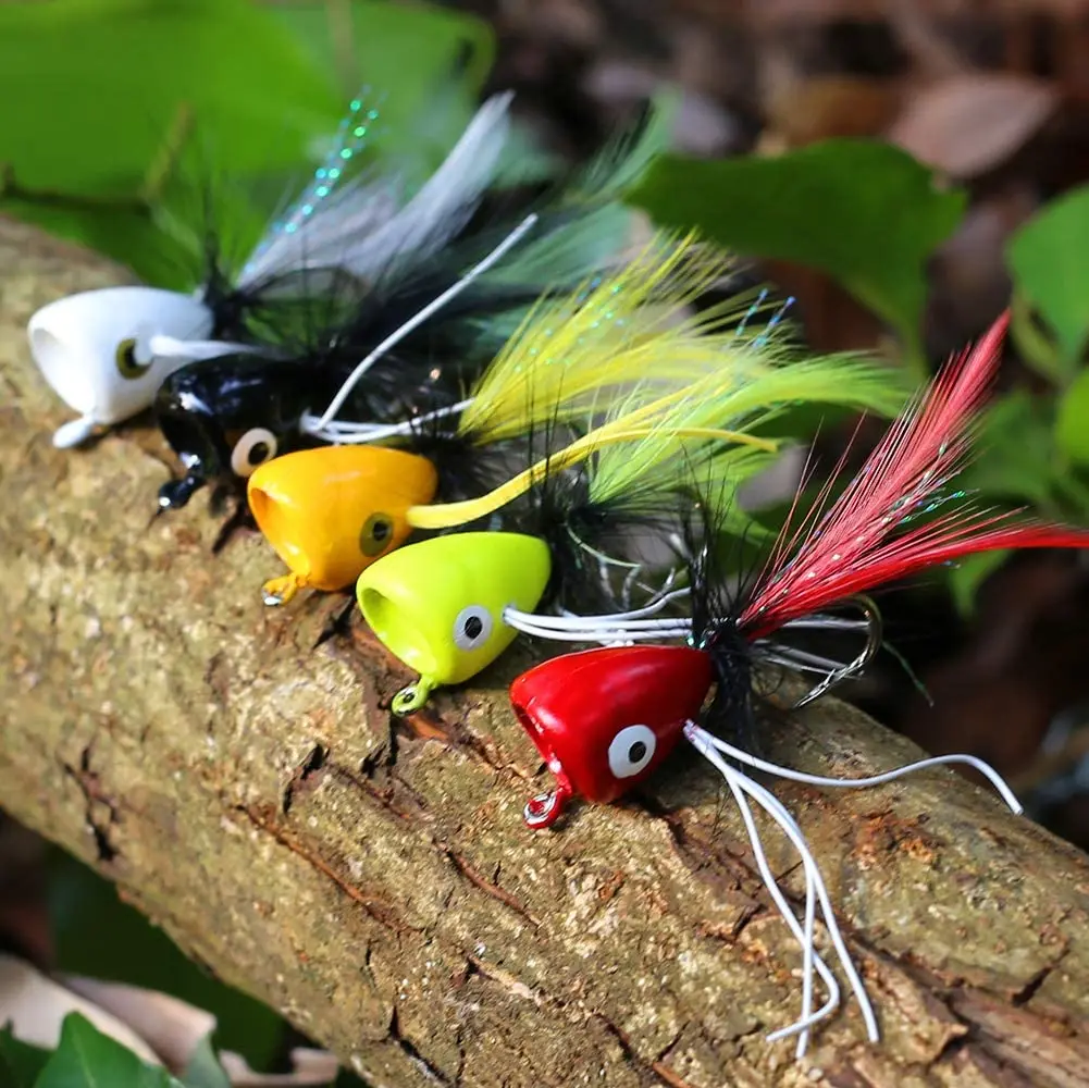 Popper de pesca con mosca Topwater – Señuelo para lubina y trucha - imagen 2